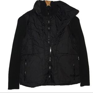 Coldwater Creek Black Puffer Jacket with Knit Sleeves – Size XS